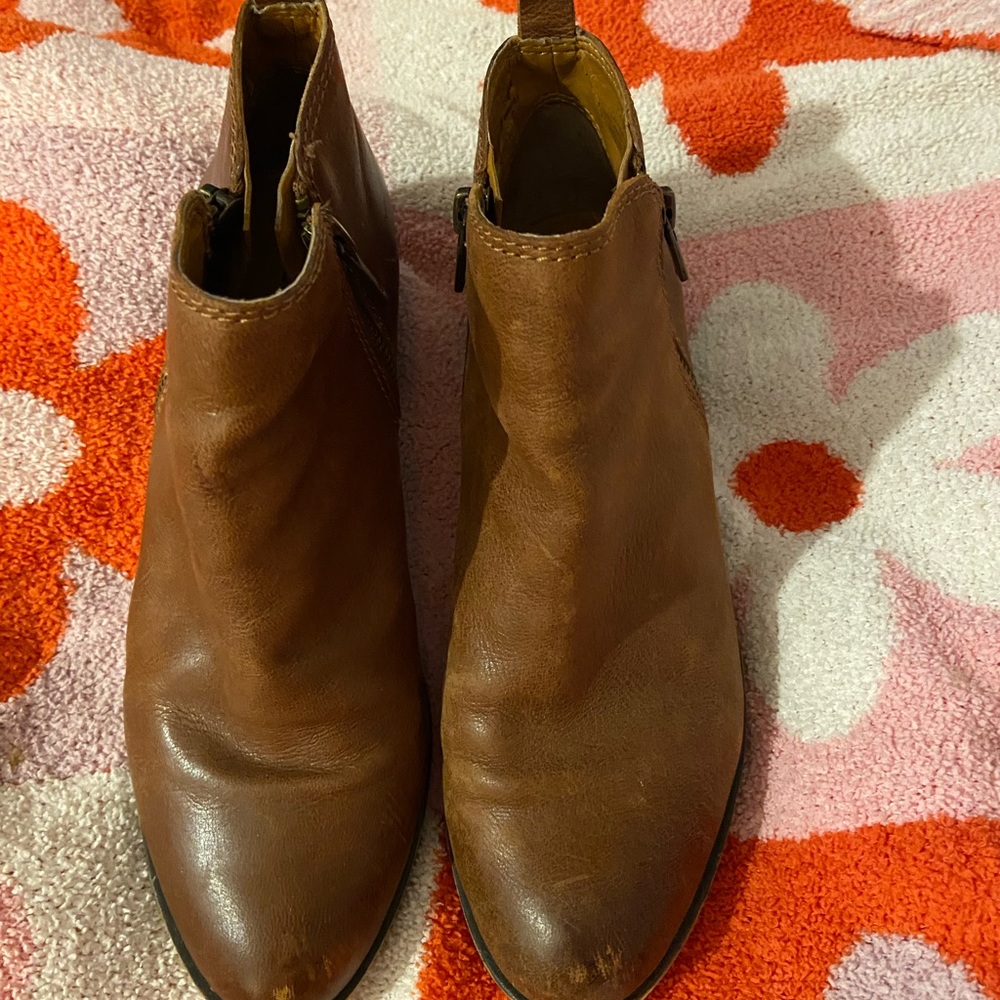 Lucky Brand Brown Leather Booties